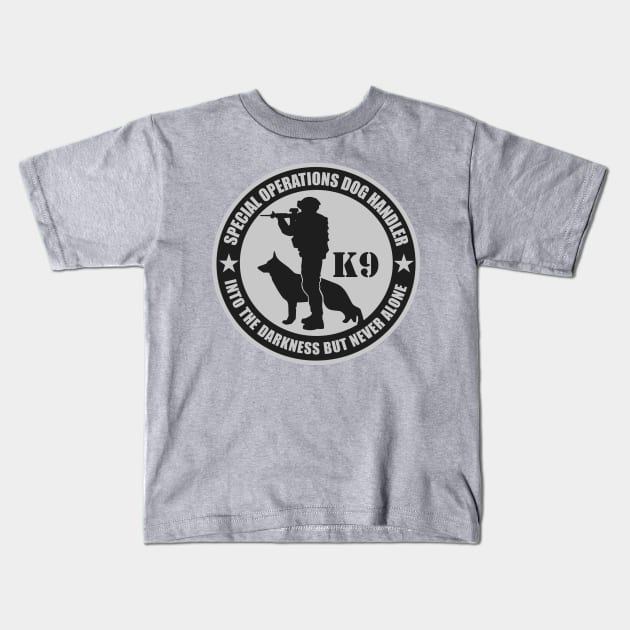 Special Operations Dog Handler Kids T-Shirt by TCP